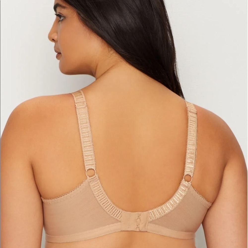 Elomi Cate Side Support Underwire Mesh Embroidered Satin Basic Hazel Bra 38L - Picture 3 of 8